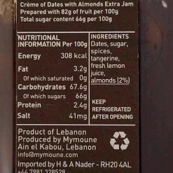 Mymoune Ingredients Brands|Jam, Honey & Spreads^Date & Almond Jam, 250g