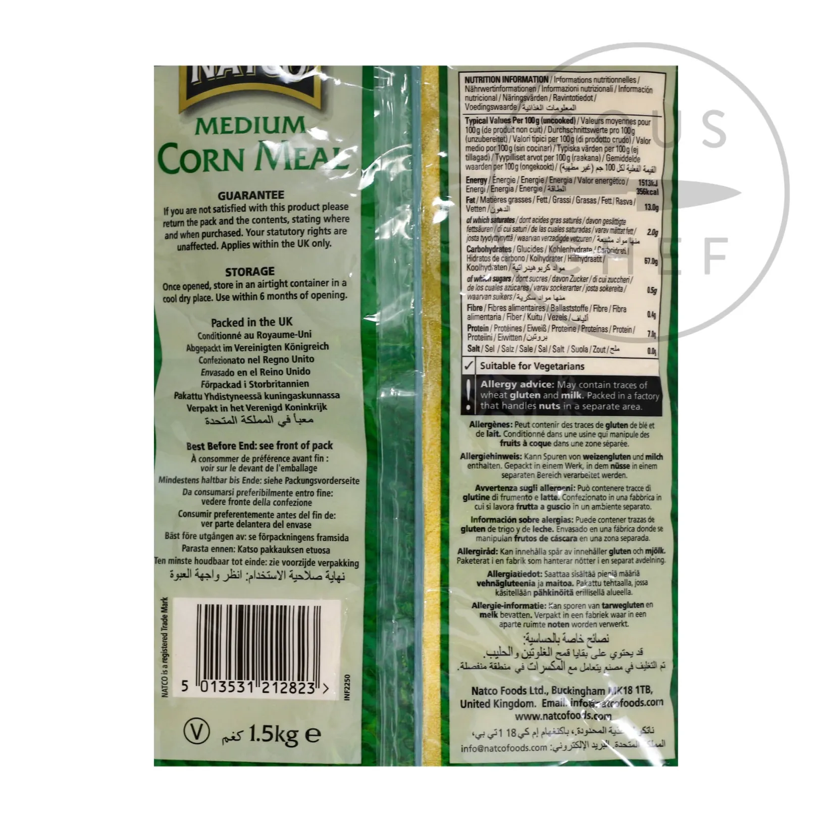 Natco Indian Ingredients|Baking Ingredients^Cornmeal Medium, 1.5kg