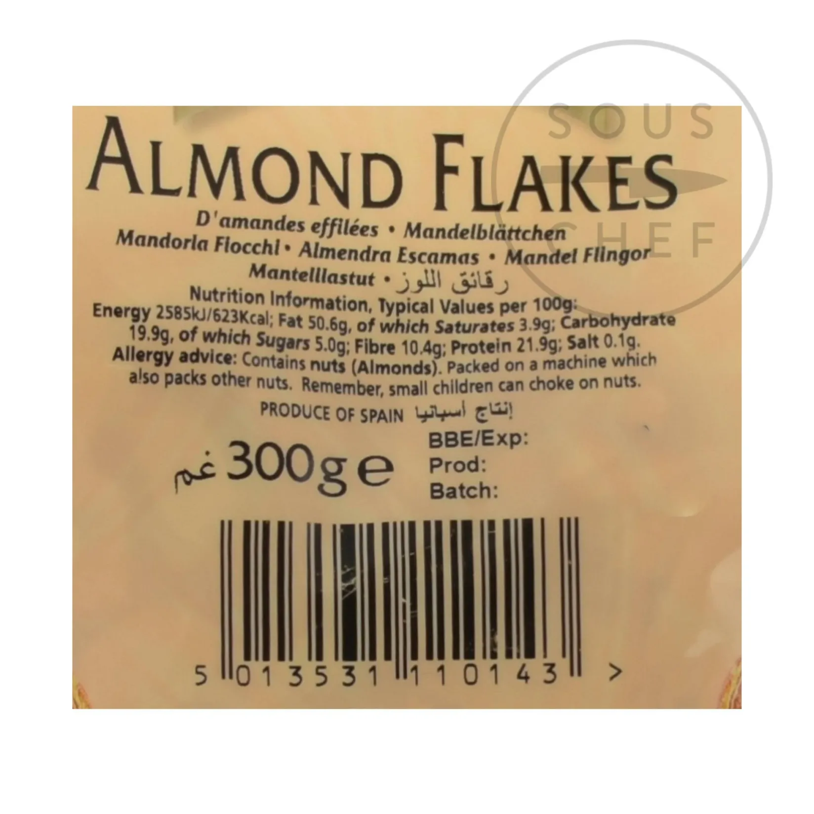 Natco Ingredients Brands|Indian Ingredients^Flaked Almonds, 300g