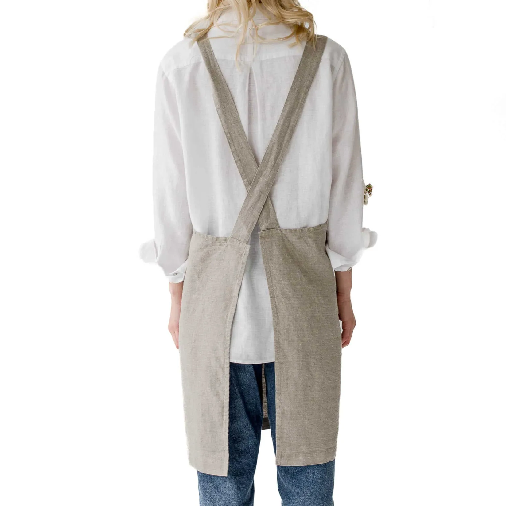 Linen Tales Kitchen Textiles & Clothing^Natural Crossback Linen Apron
