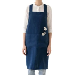 Linen Tales Kitchen Textiles & Clothing^Navy Crossback Linen Apron