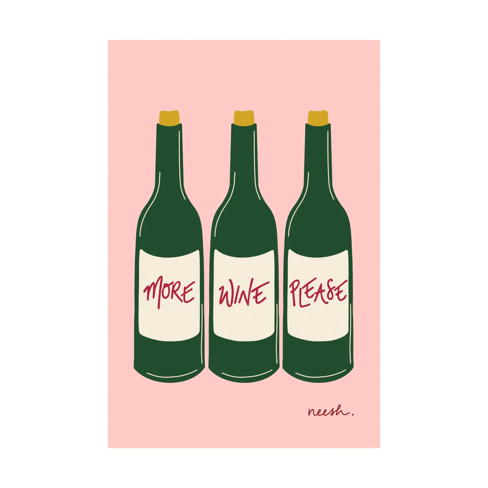 Neesh Home Kitchen Textiles & Clothing^More Wine Please Tea Towel