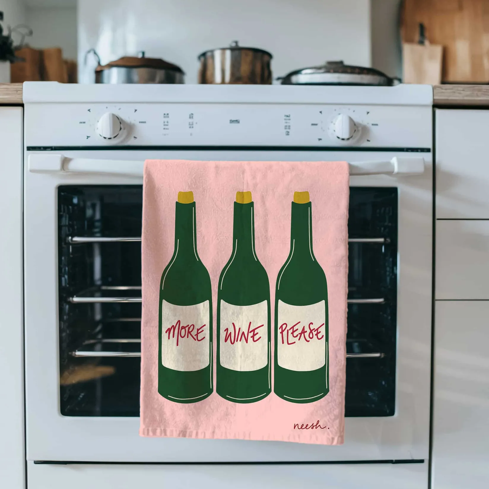Neesh Home Kitchen Textiles & Clothing^More Wine Please Tea Towel