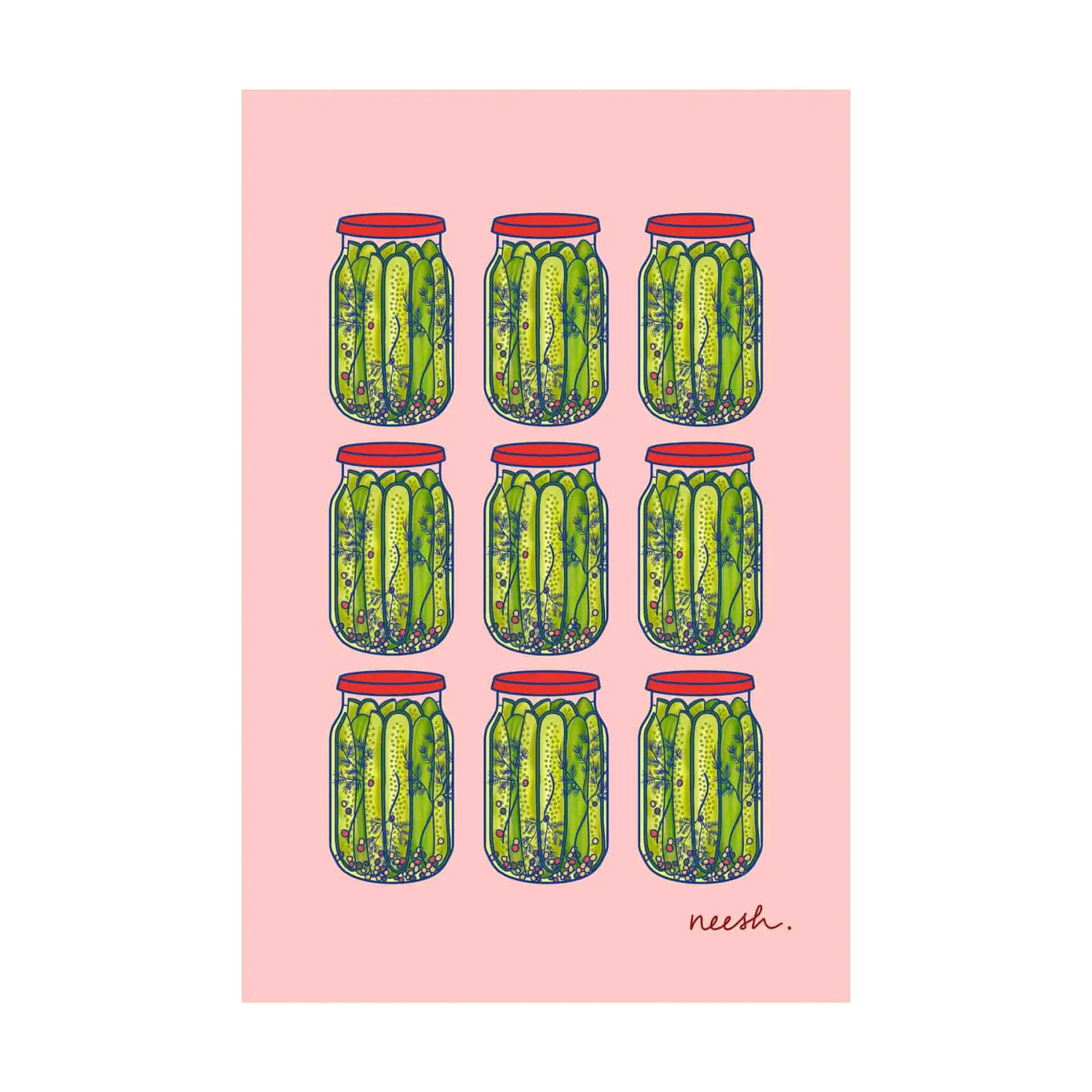 Neesh Home Kitchen Textiles & Clothing^Pickles Tea Towel