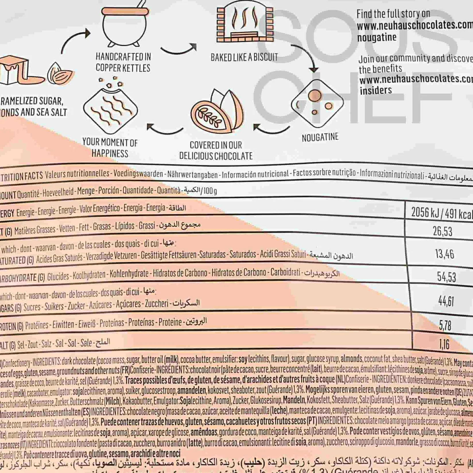 Neuhaus Ingredients Brands|Chocolate & Sweets^Chocolate Sel De Guerande Thins, 114g