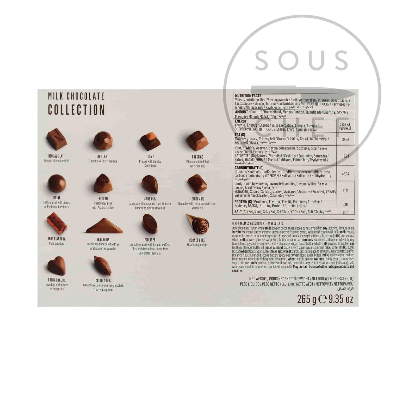 Neuhaus Ingredients Brands|French Ingredients^Milk Belgian Chocolate Selection, 265g