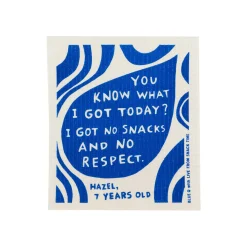 Blue Q Kitchen Textiles & Clothing^No Snacks No Respect Swedish Compostable Dishcloth