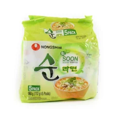 Nongshim Ingredients Brands|Korean Ingredients^Veggie Soon Ramyun Multi Pack Noodles, 5 x 112g