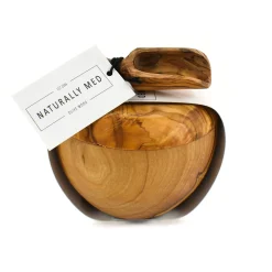 Naturally Med Tableware Brands|Kitchen Tools & Utensils^Olive Wood Salt Pot and Scoop Set