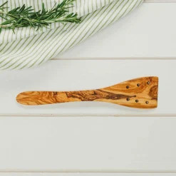 Naturally Med Middle Eastern Ingredients|Kitchen Tools & Utensils^Olive Wood Spatula with Holes, 30cm