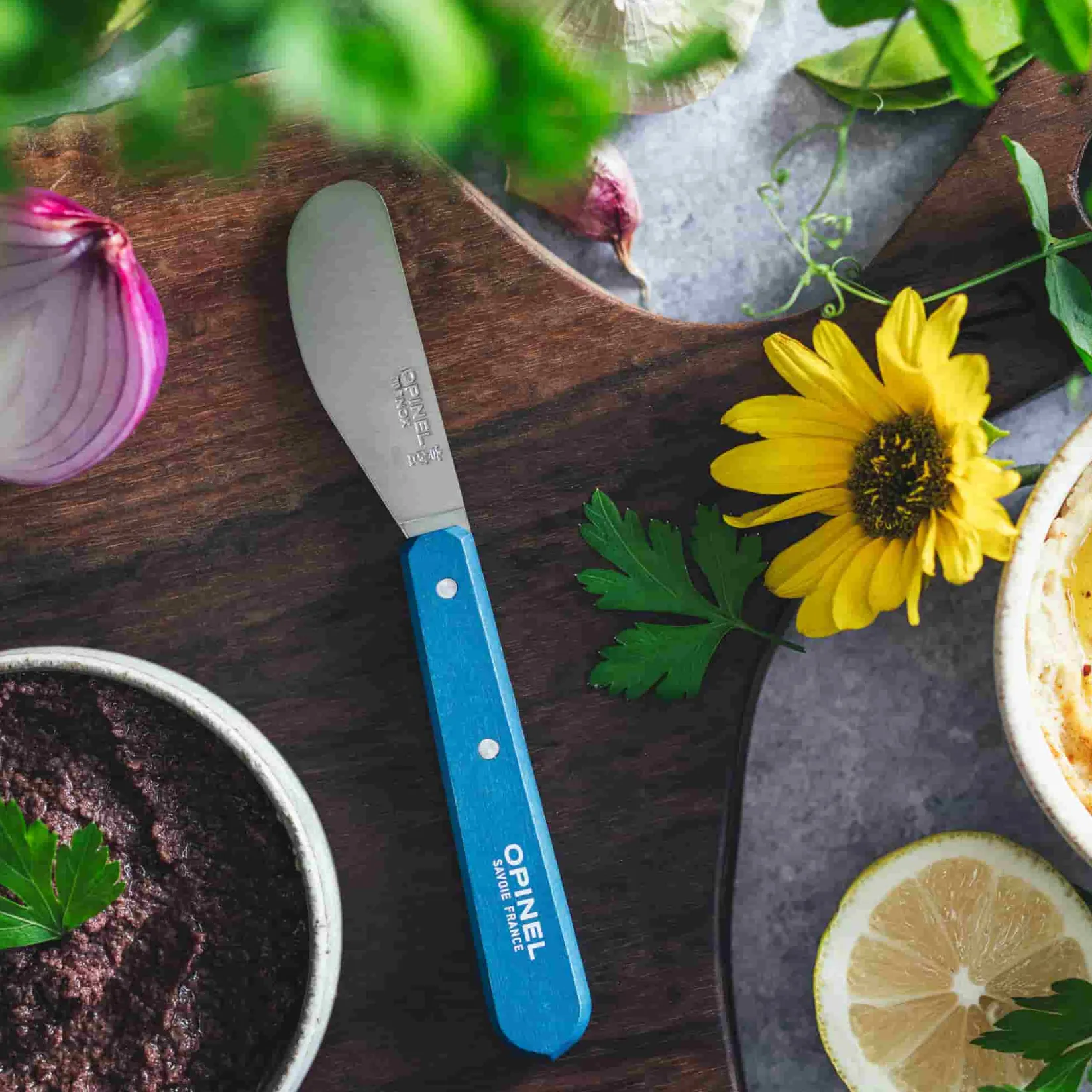Opinel Cutlery|Tableware Brands^No 117 Blue Beechwood Handle Spreading Knife, 6cm