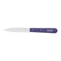 Opinel Kitchen Knives^No 113 Violet Beechwood Handle Serrated Paring Knife, 10cm