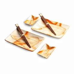 Kiji Stoneware & Ceramics Japanese Ingredients|Plates^Orenji Sushi Serving Set