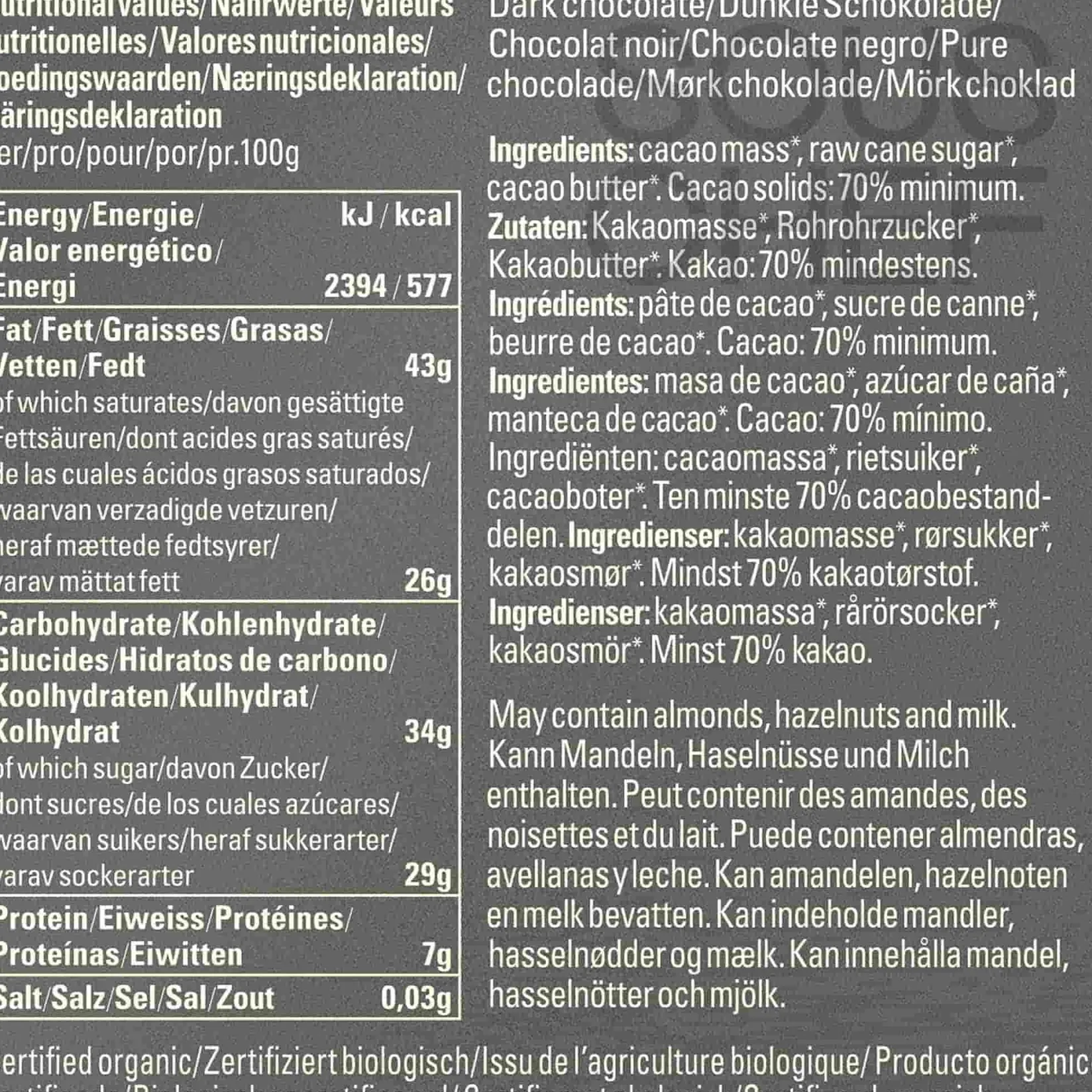 Original Beans Chocolate & Sweets|Ingredients Brands^70% Cru Virunga Dark Chocolate Bar, 70g