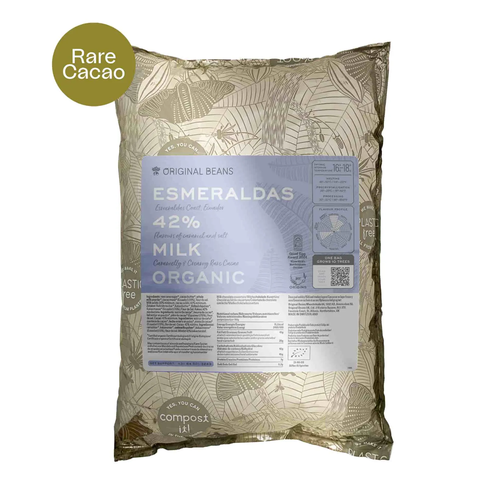 Original Beans Chocolate & Sweets|Baking Ingredients^42% Esmeraldas Milk Couverture Chocolate, 2kg