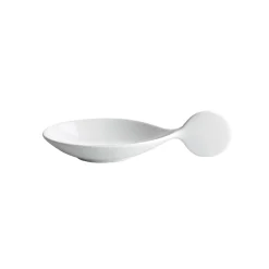Viejovalle Serveware|Canape Supplies^Pack of 6 Porcelain Canape Spoon with Circle Handle, 10cm
