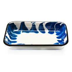 Kapka Enamel Baking Supplies & Equipment^Paintstroke Enamel Roasting & Serving Dish, Blue & White