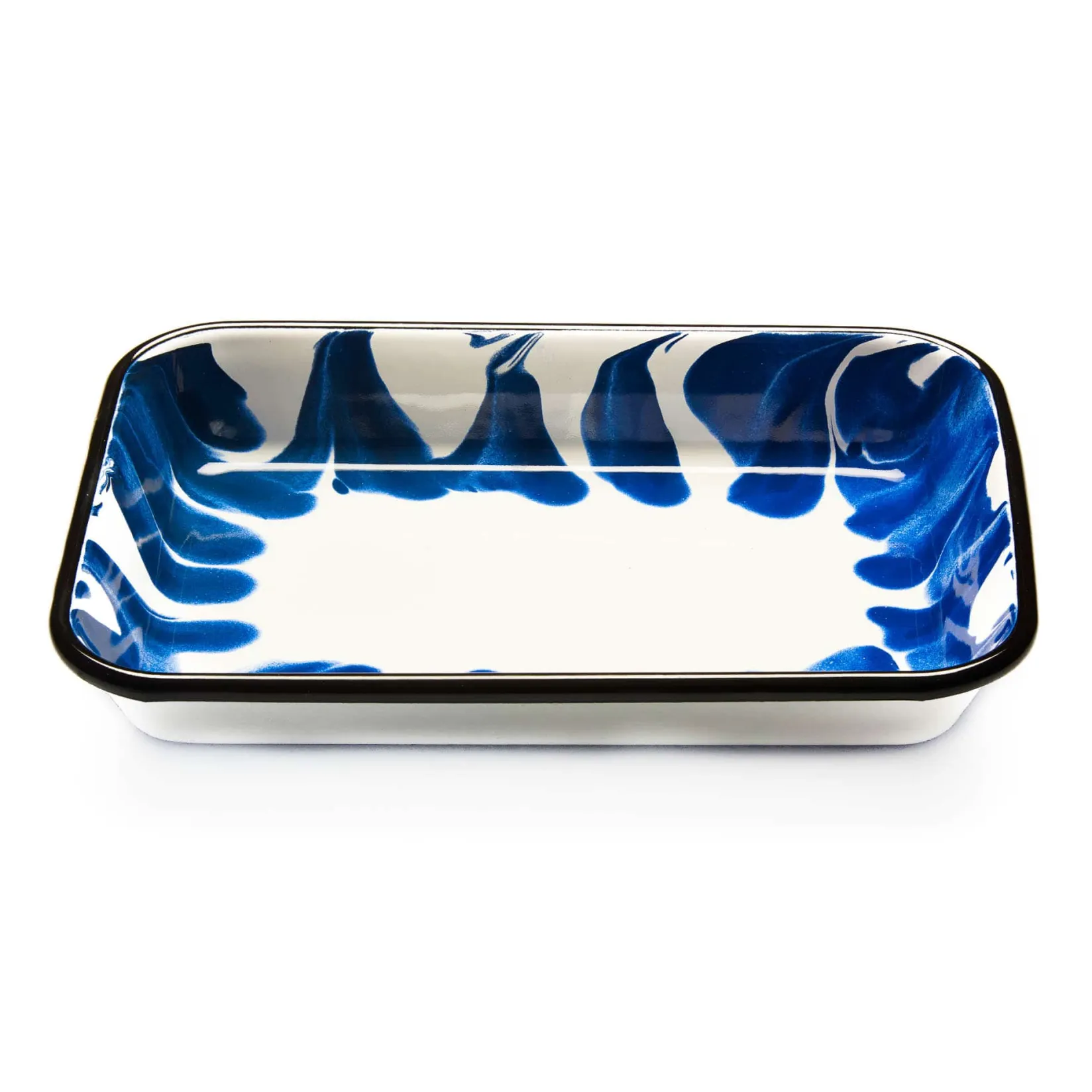 Kapka Enamel Baking Supplies & Equipment^Paintstroke Enamel Roasting & Serving Dish, Blue & White