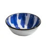 Kapka Enamel Middle Eastern Ingredients|Crockery & Dinnerware^Paintstroke Enamel Salad Bowl, Blue & White, 26cm
