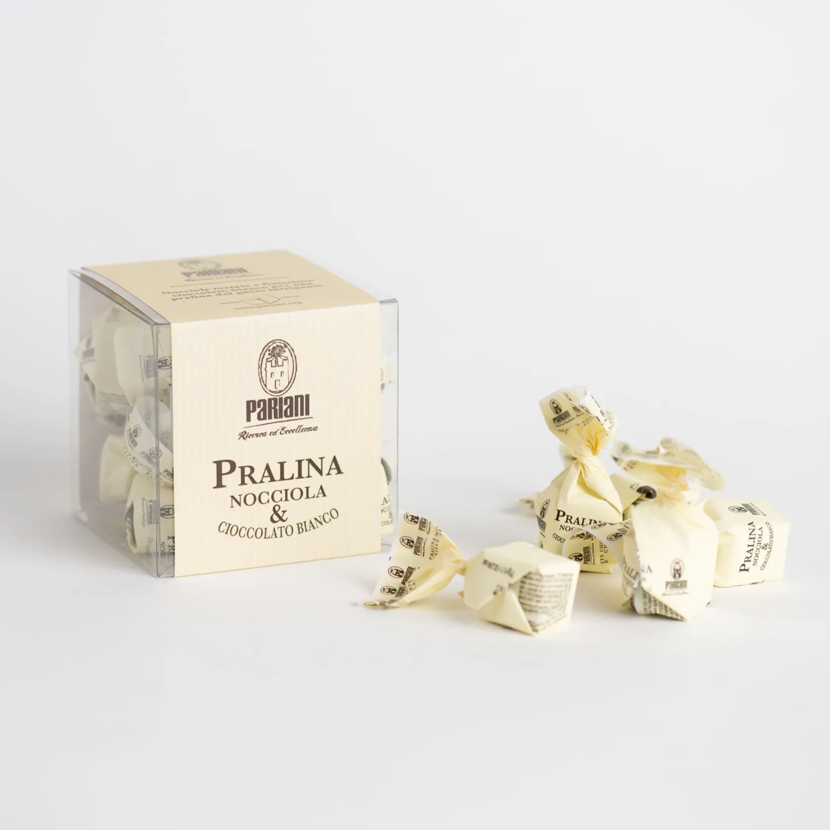 Pariani Ingredients Brands|Italian Ingredients^Hazelnut and White Chocolate Pralines, 100g