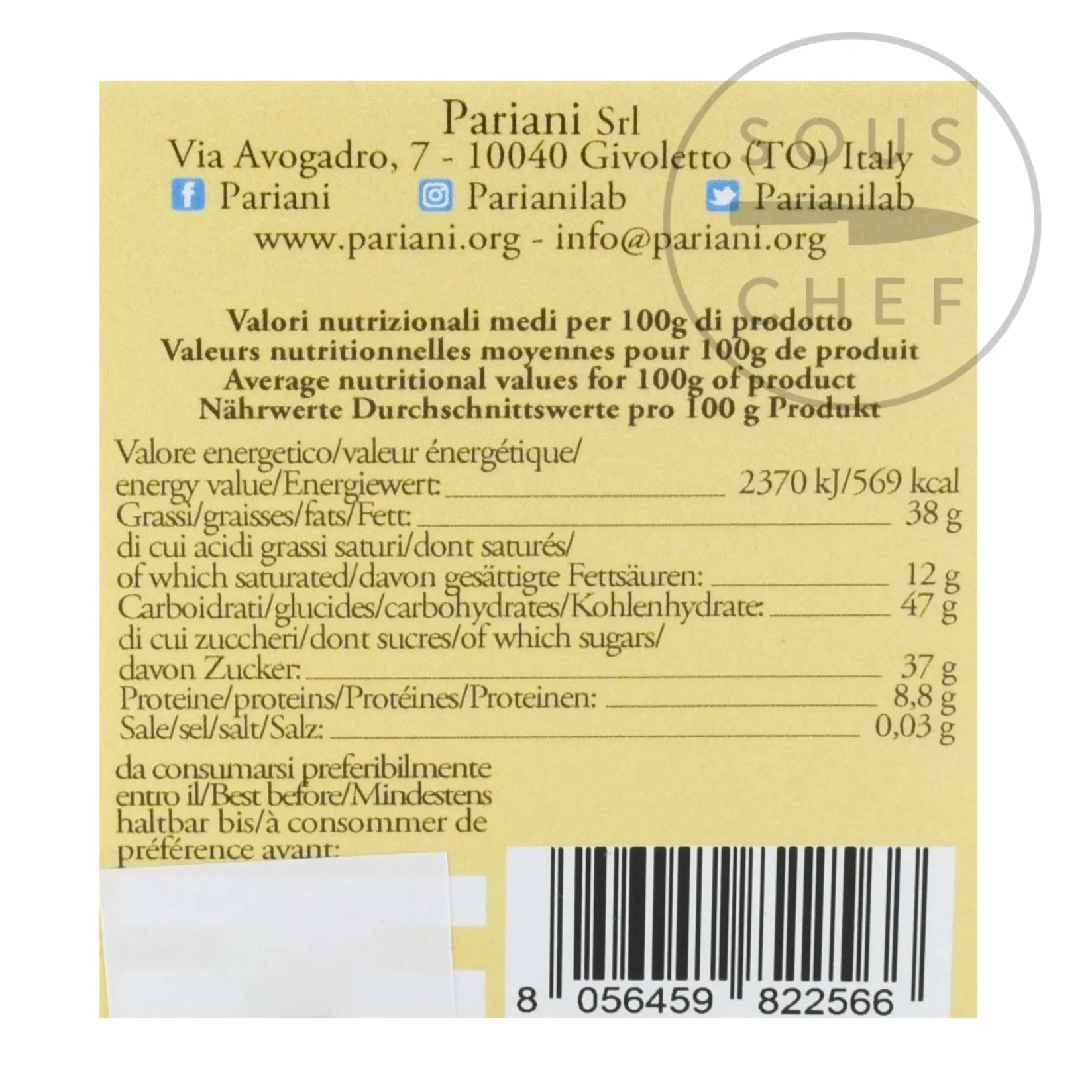Pariani Ingredients Brands|Italian Ingredients^Hazelnut and White Chocolate Pralines, 100g