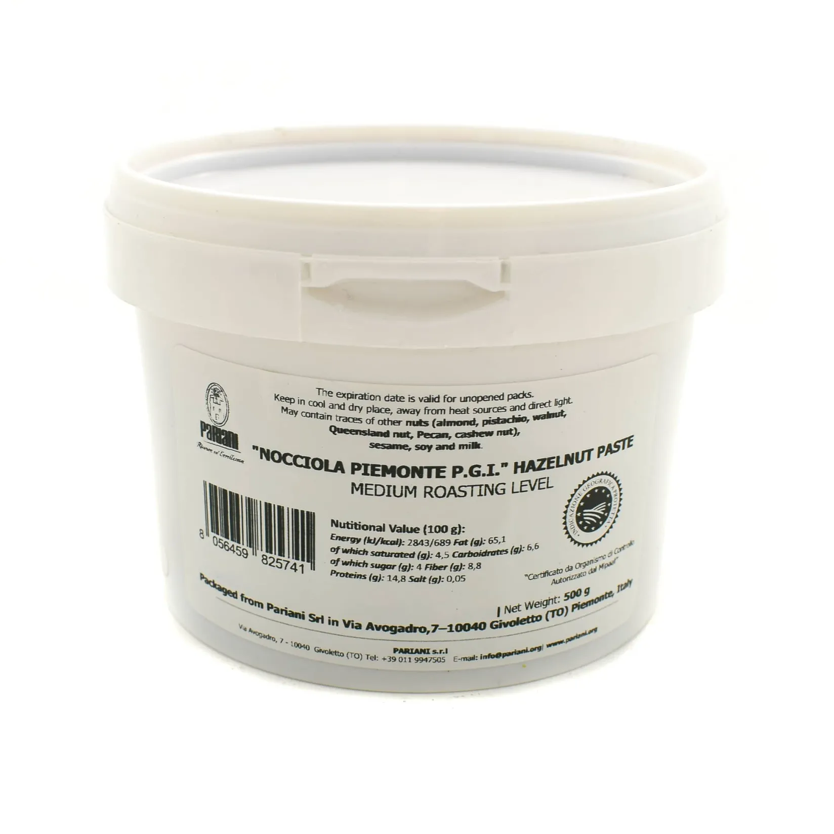 Pariani Ingredients Brands|Italian Ingredients^"Nocciola Piemonte PGI" Hazelnut Paste, 500g