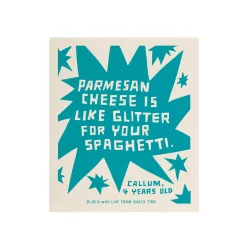 Blue Q Kitchen Textiles & Clothing^Parmesan Is Glitter Swedish Compostable Dishcloth