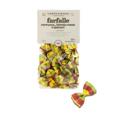 L'Antica Madia Pasta, Rice & Beans|Ingredients Brands^Pasta L'Antica Striped Farfalle with Turmeric, Beetroot & Spinach, 250g