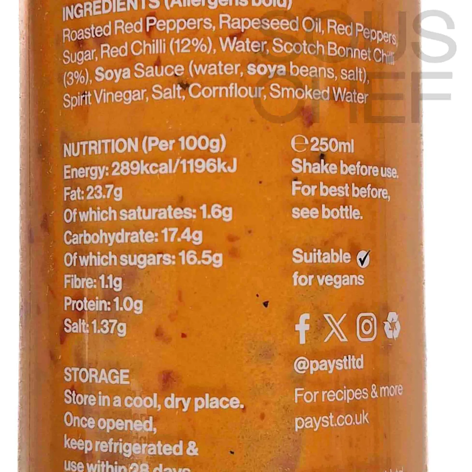 Payst Ingredients Brands|Sauces & Condiments^Spicy Burnt Chilli Sauce, 250ml