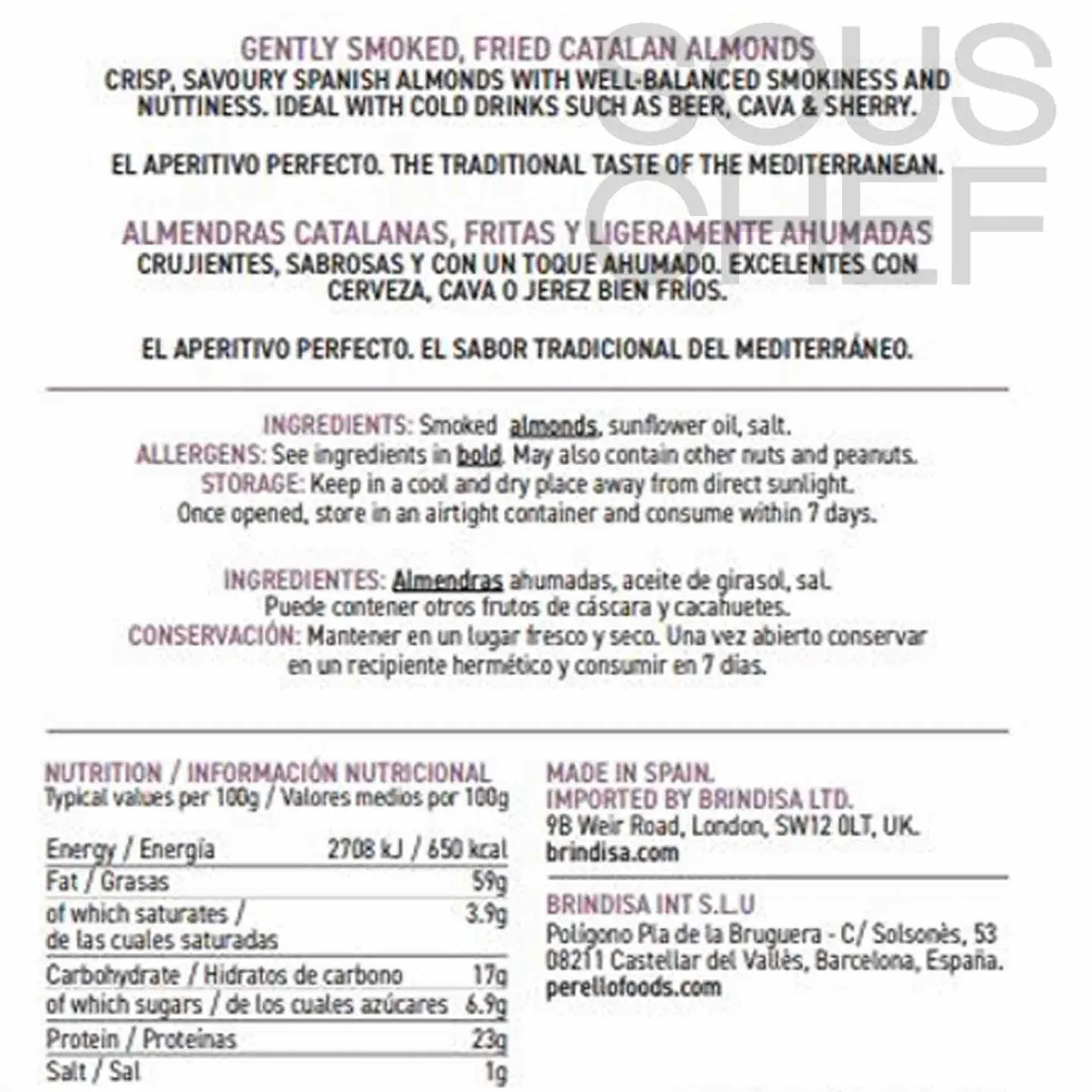 Perello Spanish Ingredients|Snacks^Smoked Catalan Almonds, 150g