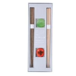 Kawai Co. Ltd Japanese Ingredients|Cutlery^Persimmon & Plum Wood Chopstick Gift Set with Rests, 18cm