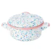 Kapka Enamel Pots & Pans^Pink Dot Enamel Casserole with Lid, 18cm