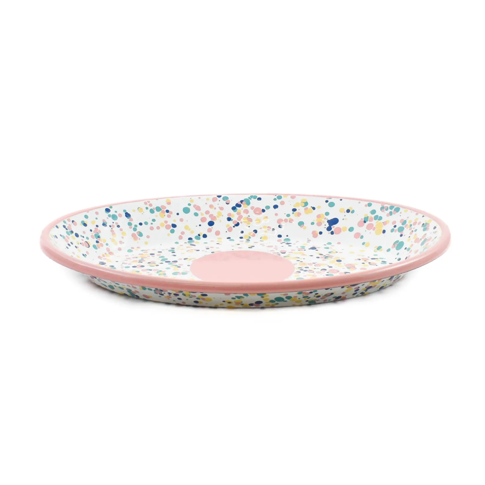 Kapka Tableware Brands^Pink Dot Enamel Oval Serving Tray, 31cm