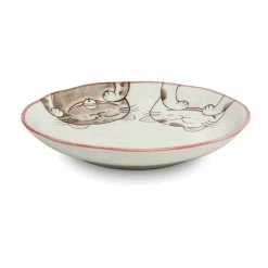 Kiji Stoneware & Ceramics Tableware Brands|Japanese Ingredients^Pink Lucky Cat Japanese Side Plate, 19.5cm