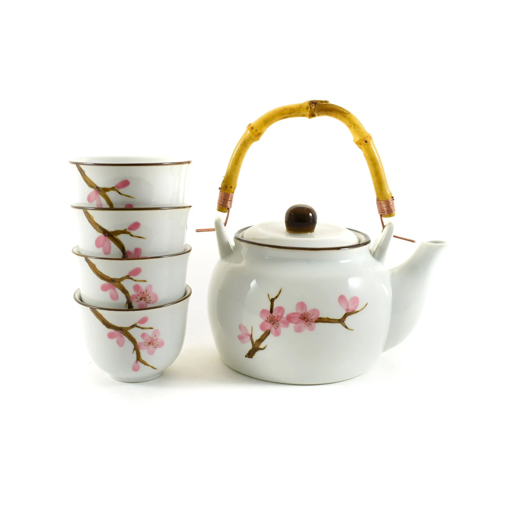 Kiji Stoneware & Ceramics Japanese Ingredients|Japanese Tableware^Pink Sakura Tea Set, 800ml