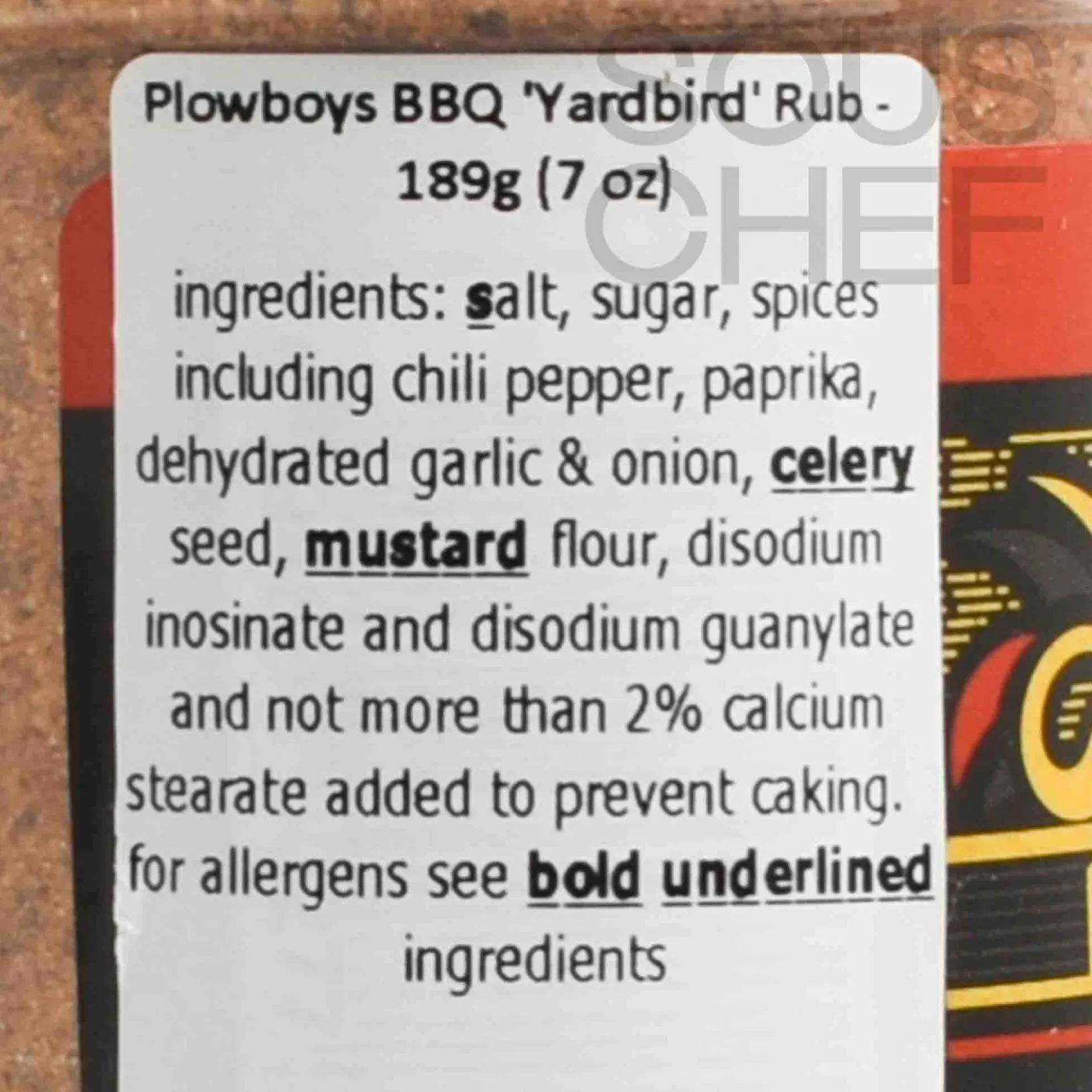 Plowboys BBQ Ingredients Brands|American Ingredients^'Yardbird' Rub, 198g