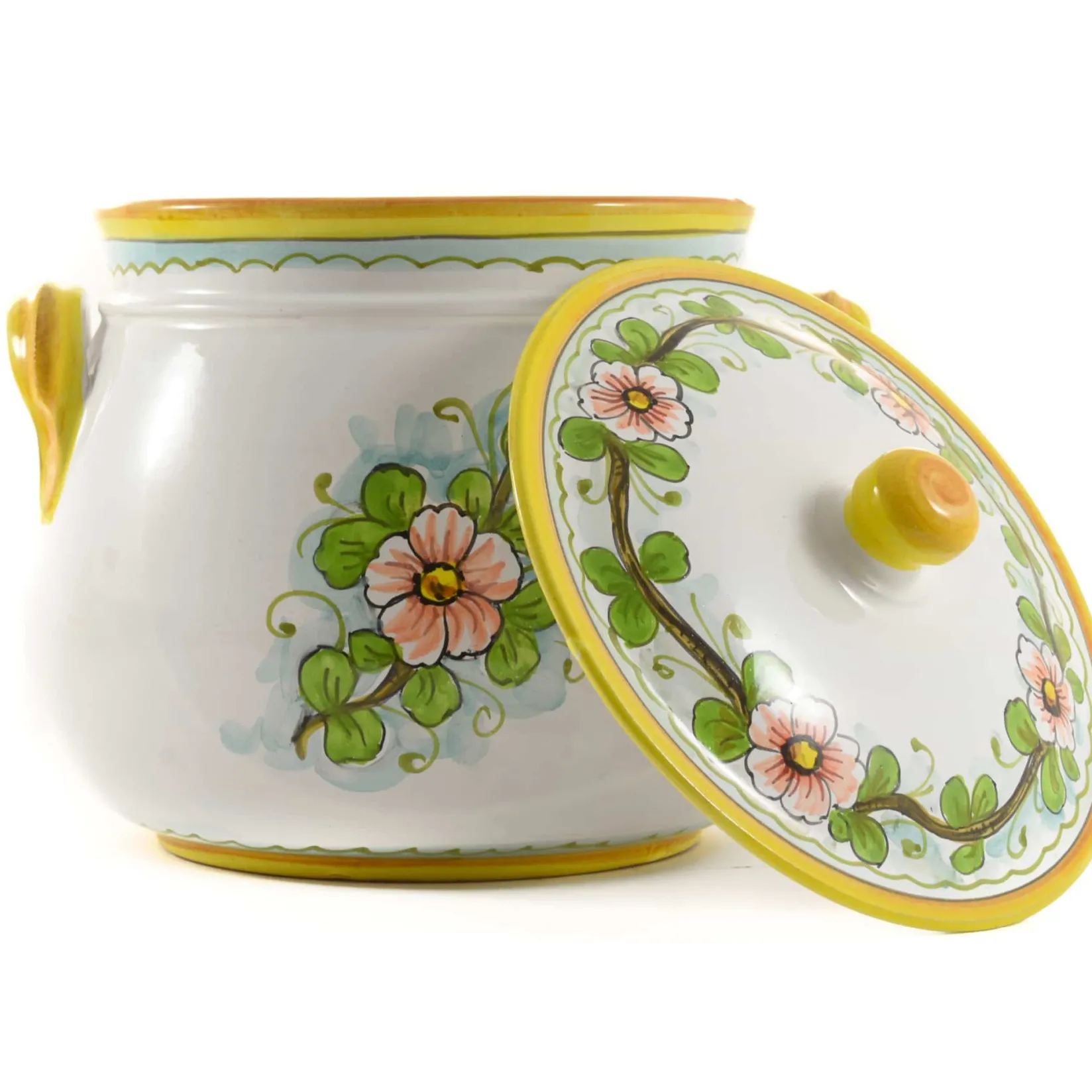 Tuscan Handmade Italian Ingredients|Serveware^Pomegranate-Painted Terracotta Cooking Pot, 20cm