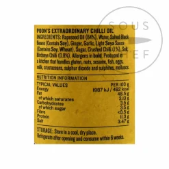Poon's Chinese Ingredients|Sauces & Condiments^Extraordinary Chilli Oil, 125g