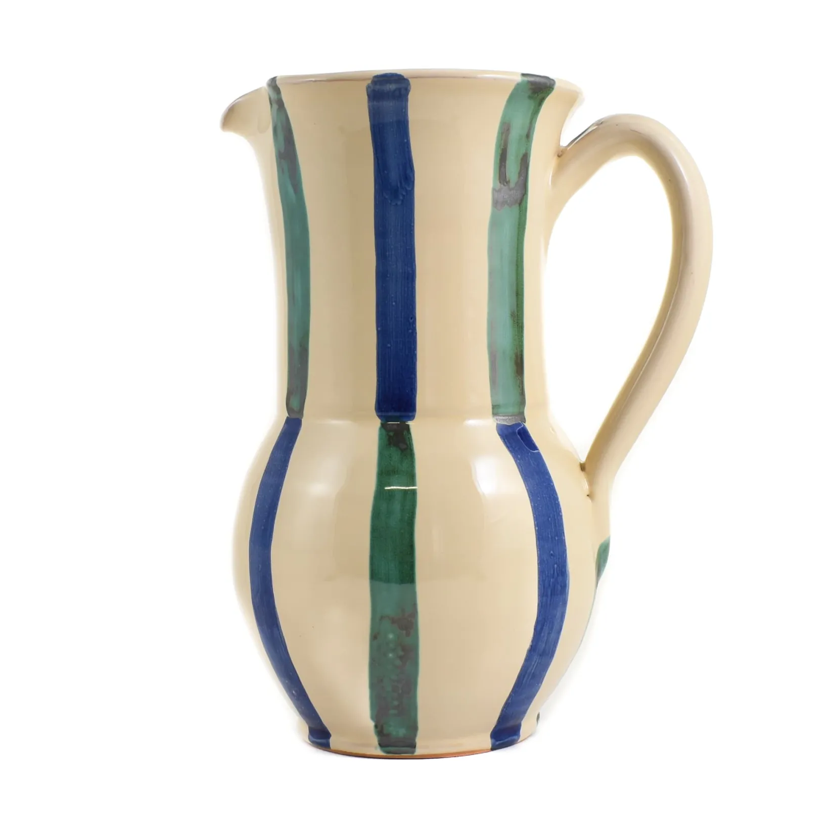 Puglia Handmade Jugs & Bottles|Tableware Brands^Puglia Aquamarine and Blue Stripe Pitcher