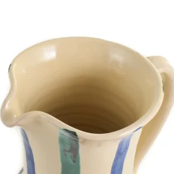 Puglia Handmade Jugs & Bottles|Tableware Brands^Puglia Aquamarine and Blue Stripe Pitcher