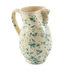 Puglia Handmade Italian Ingredients|Tableware Brands^Puglia Aquamarine Splatter Ceramic Pitcher