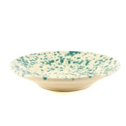 Puglia Handmade Italian Ingredients|Crockery & Dinnerware^Puglia Aquamarine Splatter Pasta Bowl, 29cm