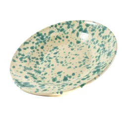 Puglia Handmade Italian Ingredients|Crockery & Dinnerware^Puglia Aquamarine Splatter Pasta Bowl, 29cm