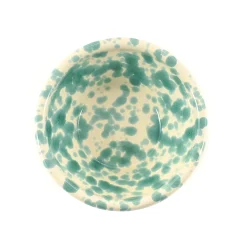 Puglia Handmade Italian Ingredients|Crockery & Dinnerware^Puglia Aquamarine Splatter Bowl, 12cm