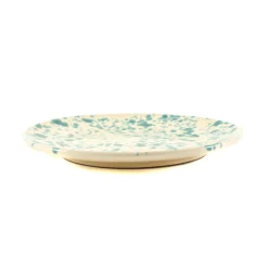 Puglia Handmade Italian Ingredients|Plates^Puglia Aquamarine Splatter Dinner Plate, 27cm