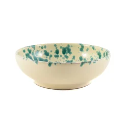 Puglia Handmade Italian Ingredients|Crockery & Dinnerware^Puglia Aquamarine Splatter Bowl, 19cm