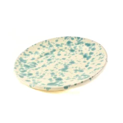 Puglia Handmade Italian Ingredients|Plates^Puglia Aquamarine Splatter Side Plate, 19cm