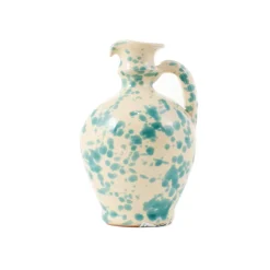 Puglia Handmade Jugs & Bottles|Tableware Brands^Puglia Aquamarine Splatter Oil Bottle, 250ml