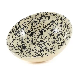 Puglia Handmade Italian Ingredients|Crockery & Dinnerware^Puglia Black Splatter Large Salad Bowl, 28cm