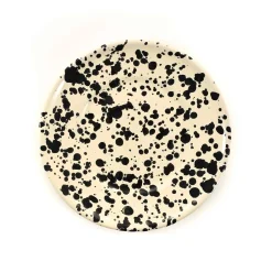 Puglia Handmade Italian Ingredients|Plates^Puglia Black Splatter Side Plate, 19cm